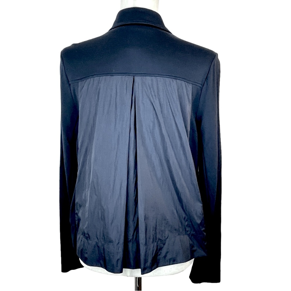 Cabi Chance Moto Jacket Mixed Media Dark Navy Blue #5476 Sz S - Picture 7 of 13